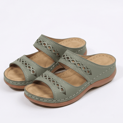 Women's Cushioned Wedge Sandals with Arch Support Footbed