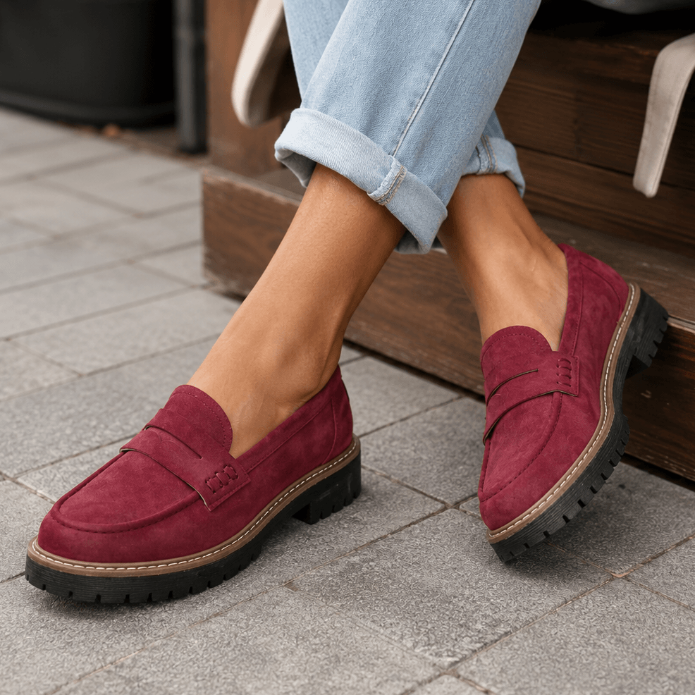 Women's Platform Loafers with Cushioned Comfort Footbed