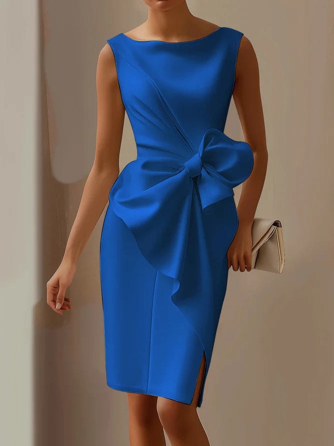 Cordelia Ashworth Bow Detail Midi Sheath Dress for Christmas Dress Occasions