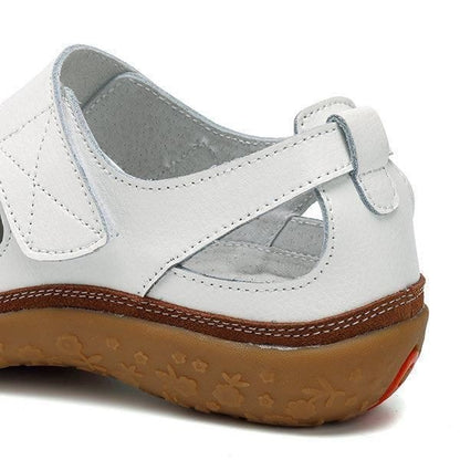 Grace Women's Hollow-Out Cushioned Sandals with Hook-and-Loop Strap