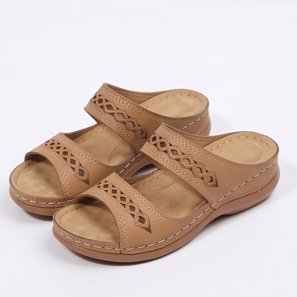 Women's Cushioned Wedge Sandals with Arch Support Footbed