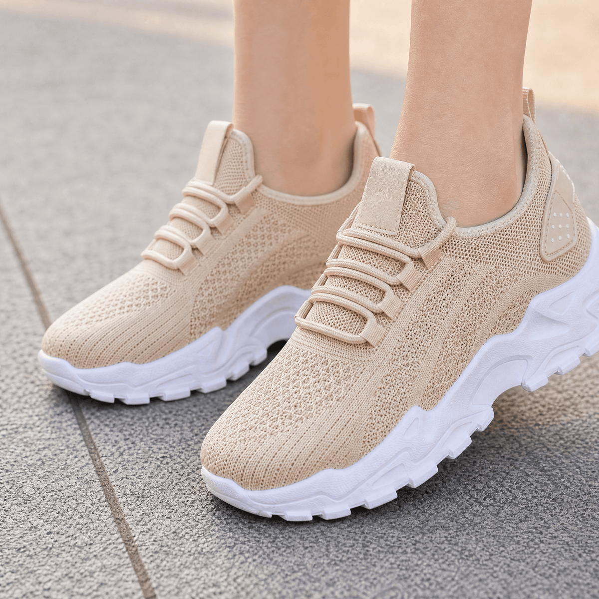 Aerloom Women's Cushioned Knit Sneakers with Slip-On Comfort