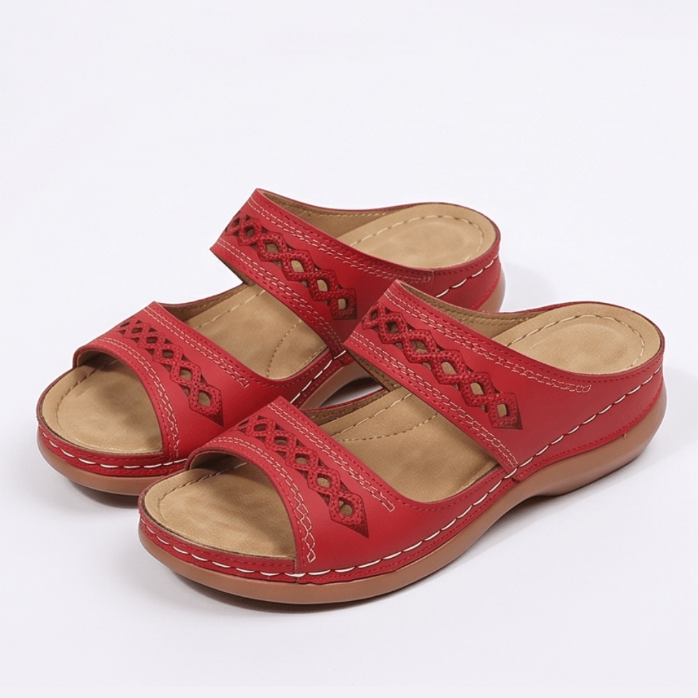 Women's Cushioned Wedge Sandals with Arch Support Footbed