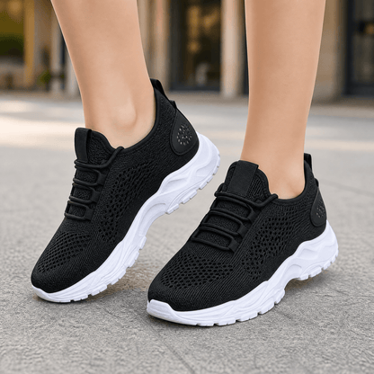 Aerloom Women's Cushioned Knit Sneakers with Slip-On Comfort