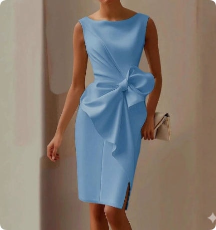 Cordelia Ashworth Bow Detail Midi Sheath Dress for Christmas Dress Occasions