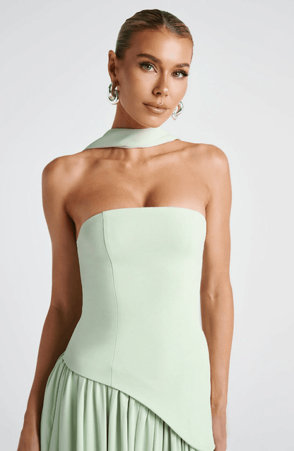 Strapless Split Formal Christmas Dress for Cocktail Evening Maxi Occasions
