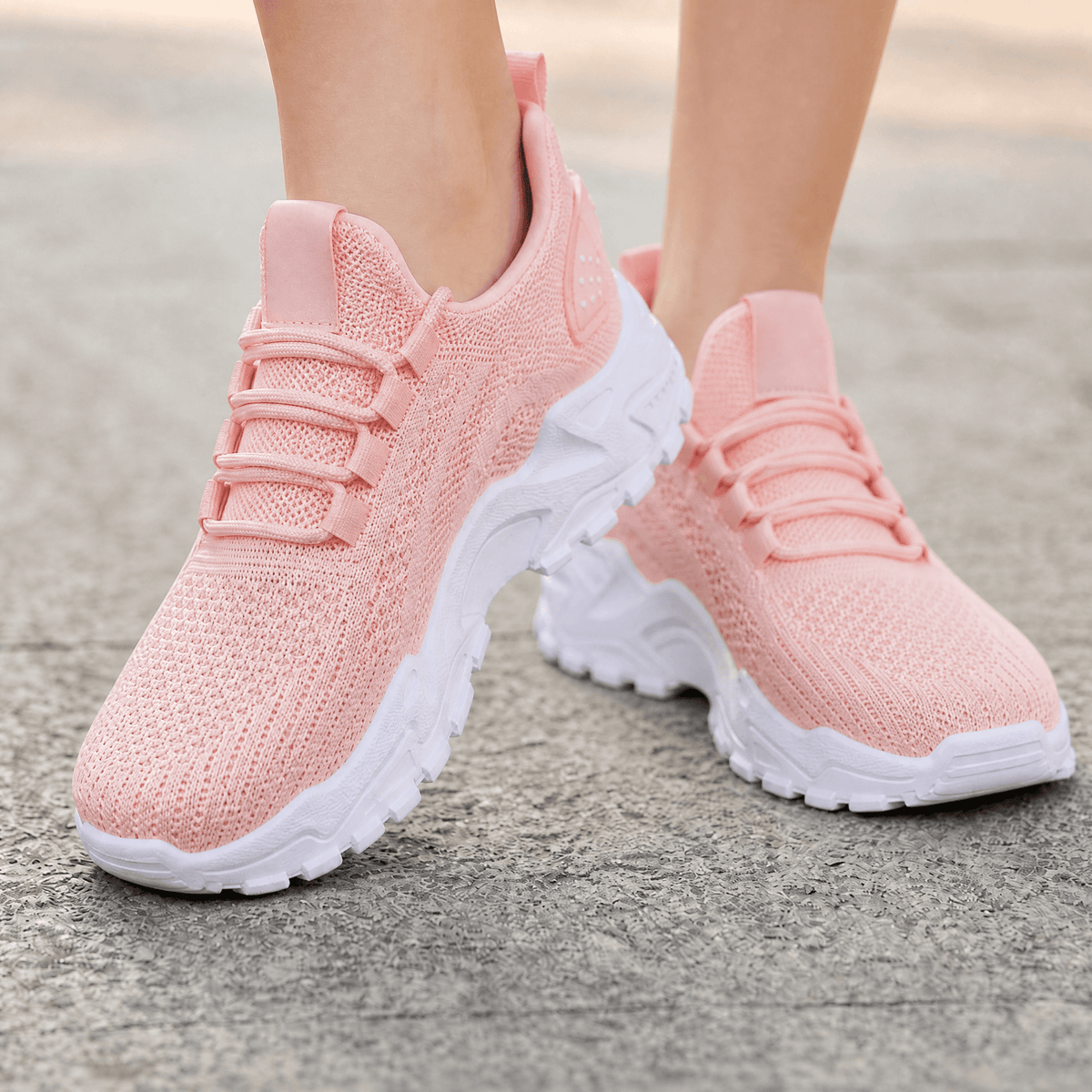 Aerloom Women's Cushioned Knit Sneakers with Slip-On Comfort