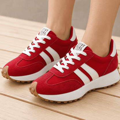 Velora Retro Suede Colorblock Cushioned Platform Sneakers for Women