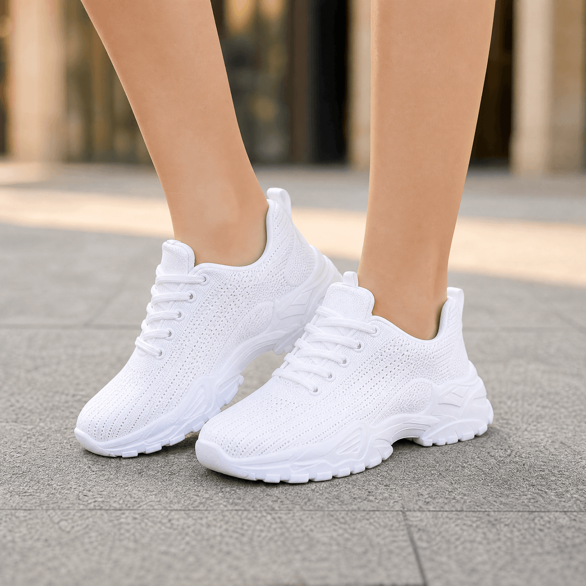 Aerloom Women's Cushioned Knit Sneakers with Slip-On Comfort