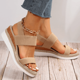 Bella Orthopedic Wedge Sandals with Woven Platform and Adjustable Straps
