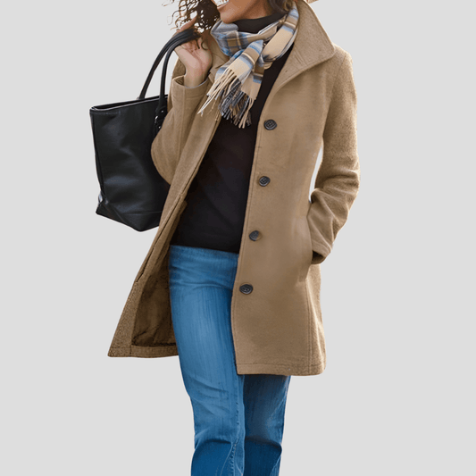 Alsenne | Tailored Buttoned Wool-Blend Pea Coat for Everyday Layering