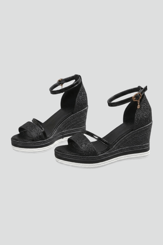 Women's Cushioned Wedge Sandals with Ankle Strap and Platform Sole