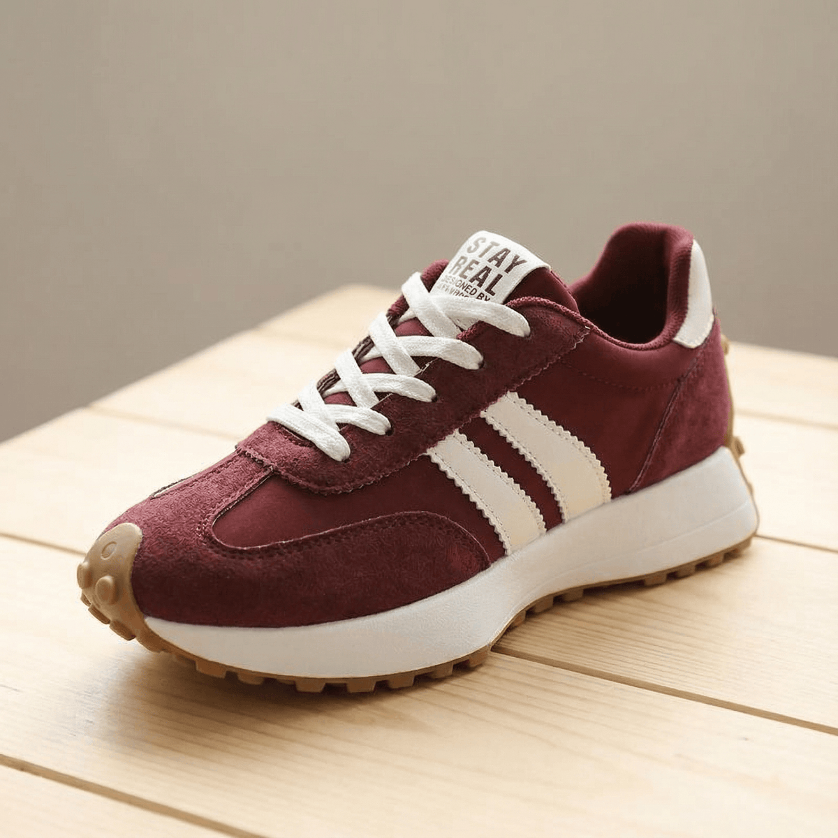 Velora Retro Suede Colorblock Cushioned Platform Sneakers for Women