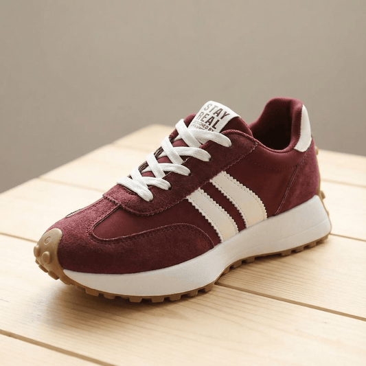 Velora Retro Suede Colorblock Cushioned Platform Sneakers for Women