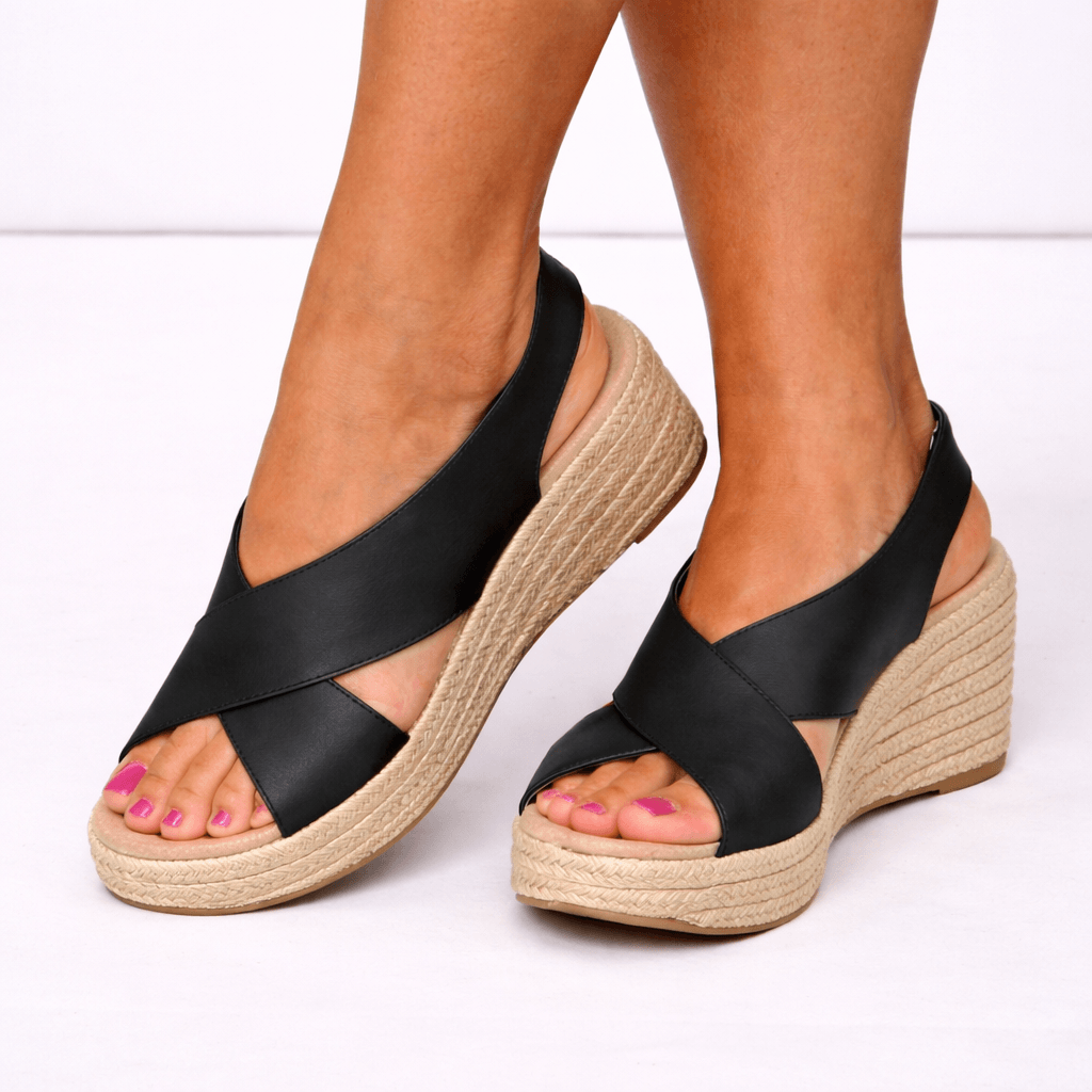 Women's Orthopedic Espadrille Wedge Sandals with Cushioned Footbed