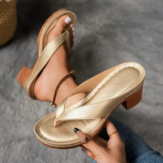 Marilyn Orthopedic Heeled Thong Sandals for Women