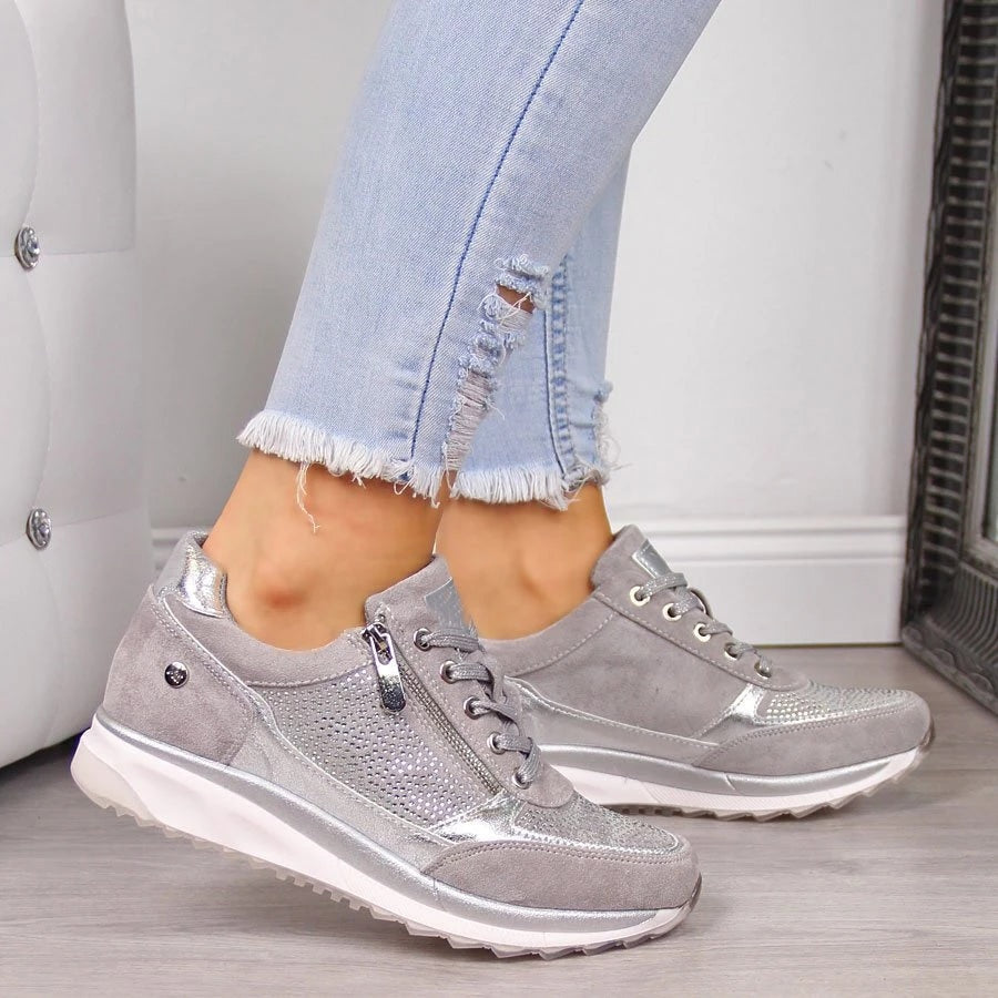 Isabella Lightweight Comfort Sneakers with Rhinestone Detail