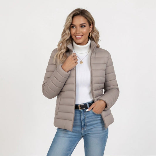 Isabella Moreau Women's Lightweight Quilted Denim Jacket in Polyester