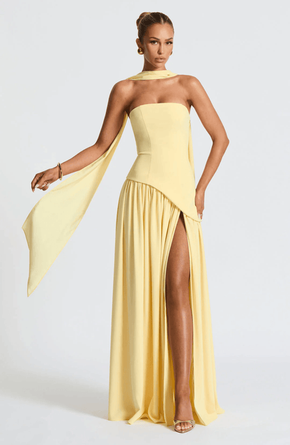 Strapless Split Formal Christmas Dress for Cocktail Evening Maxi Occasions