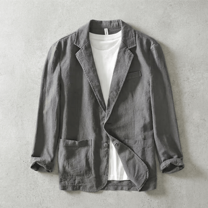 Men's Linen Blend Tailored Blazer Jacket