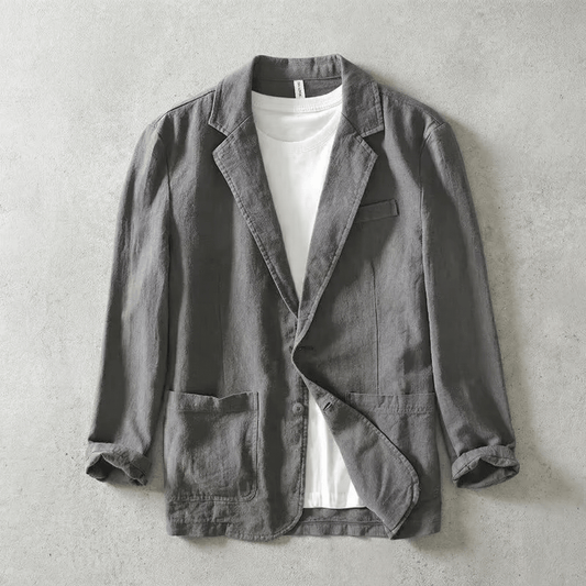 Men's Linen Blend Tailored Blazer Jacket