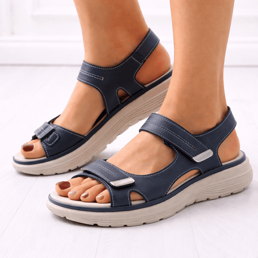 Women's Adjustable Strap Cushioned Platform Sandals with Orthopedic Footbed