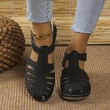 Comfortable Closed-Toe Orthopedic Wedge Sandals with Adjustable Ankle Strap