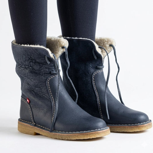 Camille Laurent | Waterproof Fur-Lined Work Boots for Women in Leather-Look Synthetic