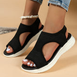 Women's Cushioned Knit Sport Sandals with Cutout Design