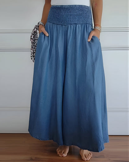 Lorraine Elastic-Waist Wide-Leg Linen Pants for Women