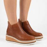 Madeline Rossi Platform Ankle Boots with Side Zip for Women