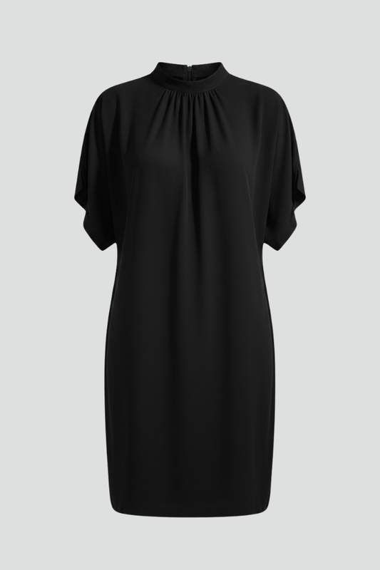 Mock Neck Mini Dress with Split Sleeve Detail