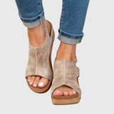 Adela Women's Cushioned Wedge Sandals with Buckle Closure