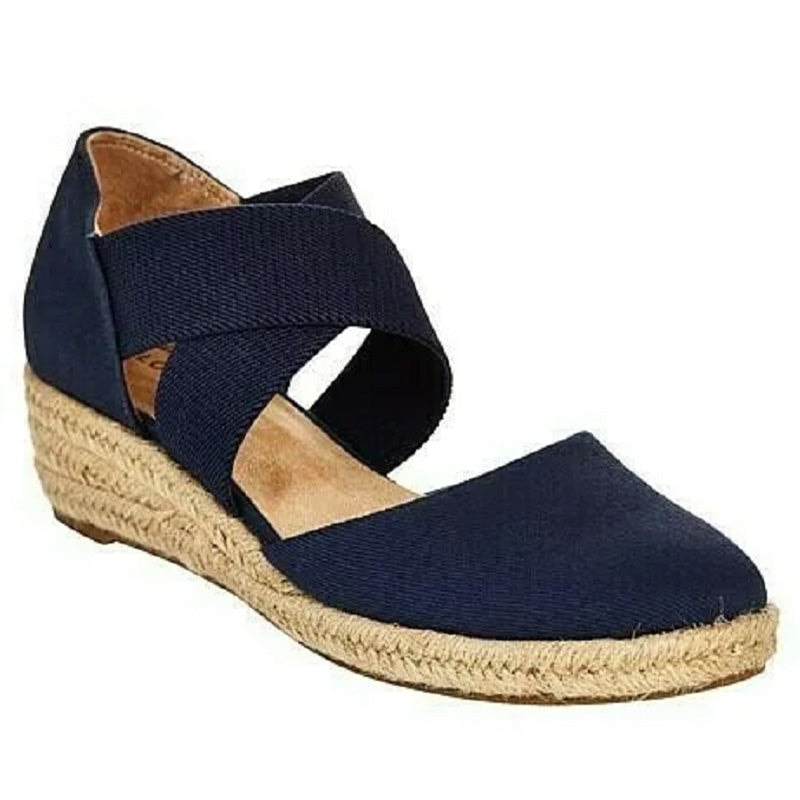 Espadrille Wedge Sandals with Crisscross Straps for Women