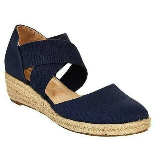 Espadrille Wedge Sandals with Crisscross Straps for Women