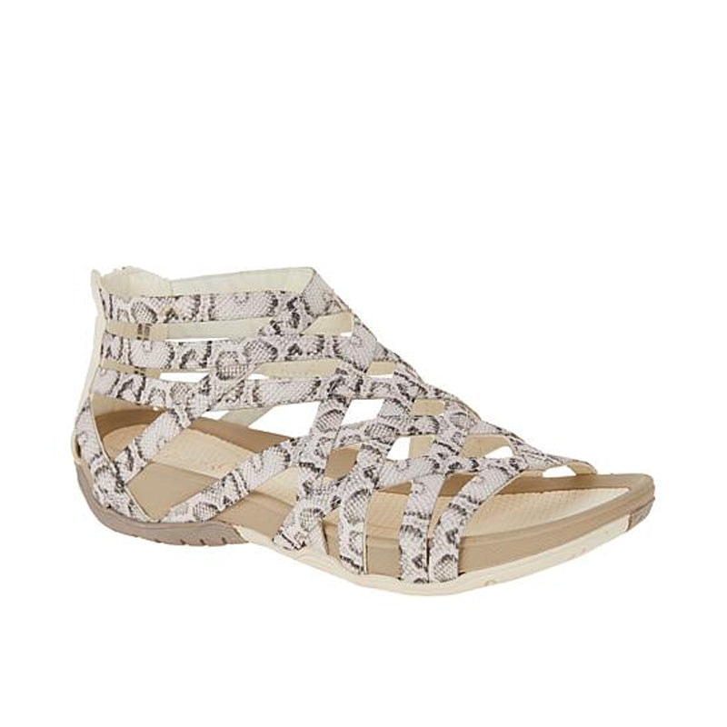 Comfortable Strappy Flat Sandals with Memory Foam Insole and Back Zip