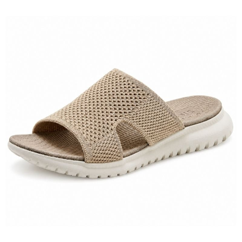 Comfortable Breathable Perforated Slide Sandals with Chunky Sole for Summer