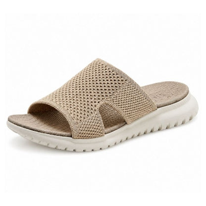 Comfortable Breathable Perforated Slide Sandals with Chunky Sole for Summer
