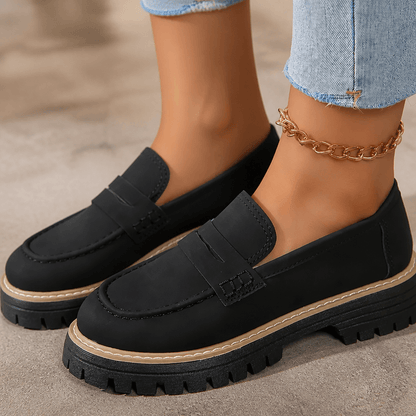 Women's Platform Loafers with Cushioned Comfort Footbed