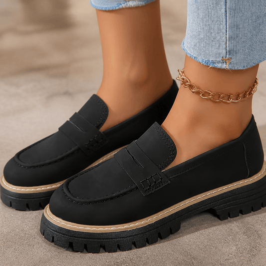 Women's Platform Loafers with Cushioned Comfort Footbed