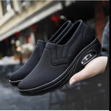 Slip-On Platform Wedge Sneakers with Air Cushion Sole and Breathable Upper