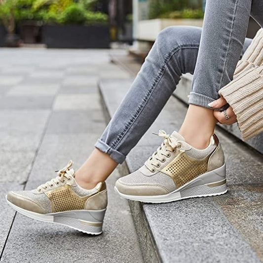 Esmer Women's Hidden Wedge Sneakers with Cushioned Sole