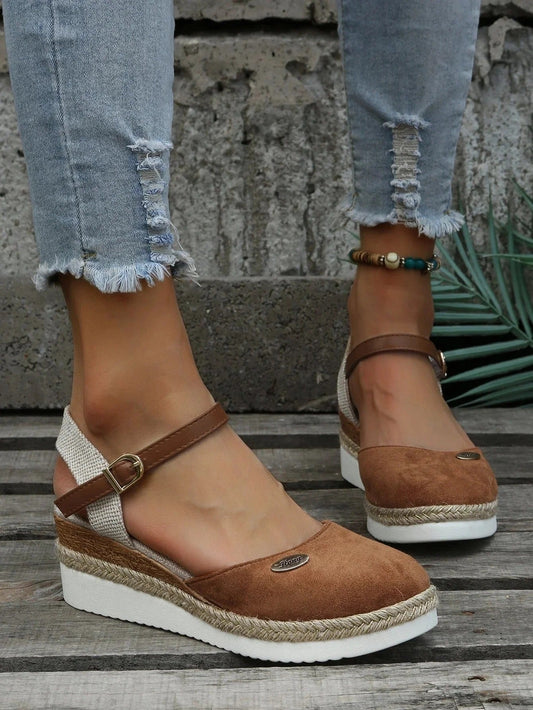 Women's Espadrille Wedge Sandals with Cushioned Footbed