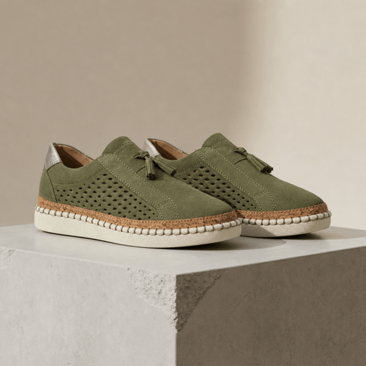 Women's Slip-On Espadrilles with Tassel Detail and Perforated Side Panels
