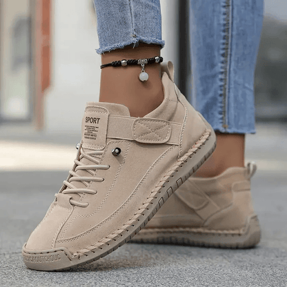 Women's Suede Comfort Sneakers with Orthopedic Cushioned Insole