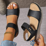 Olivia Drummond Women's Cushioned Wedge Sandals with Ankle Strap