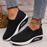Orthopedic Wedge Slip-On Sneakers with Stretch Mesh Upper and Air Cushion Sole