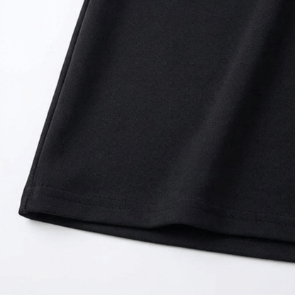 Square-Neck Cotton Blend Women's Midi Dress with Side Pockets