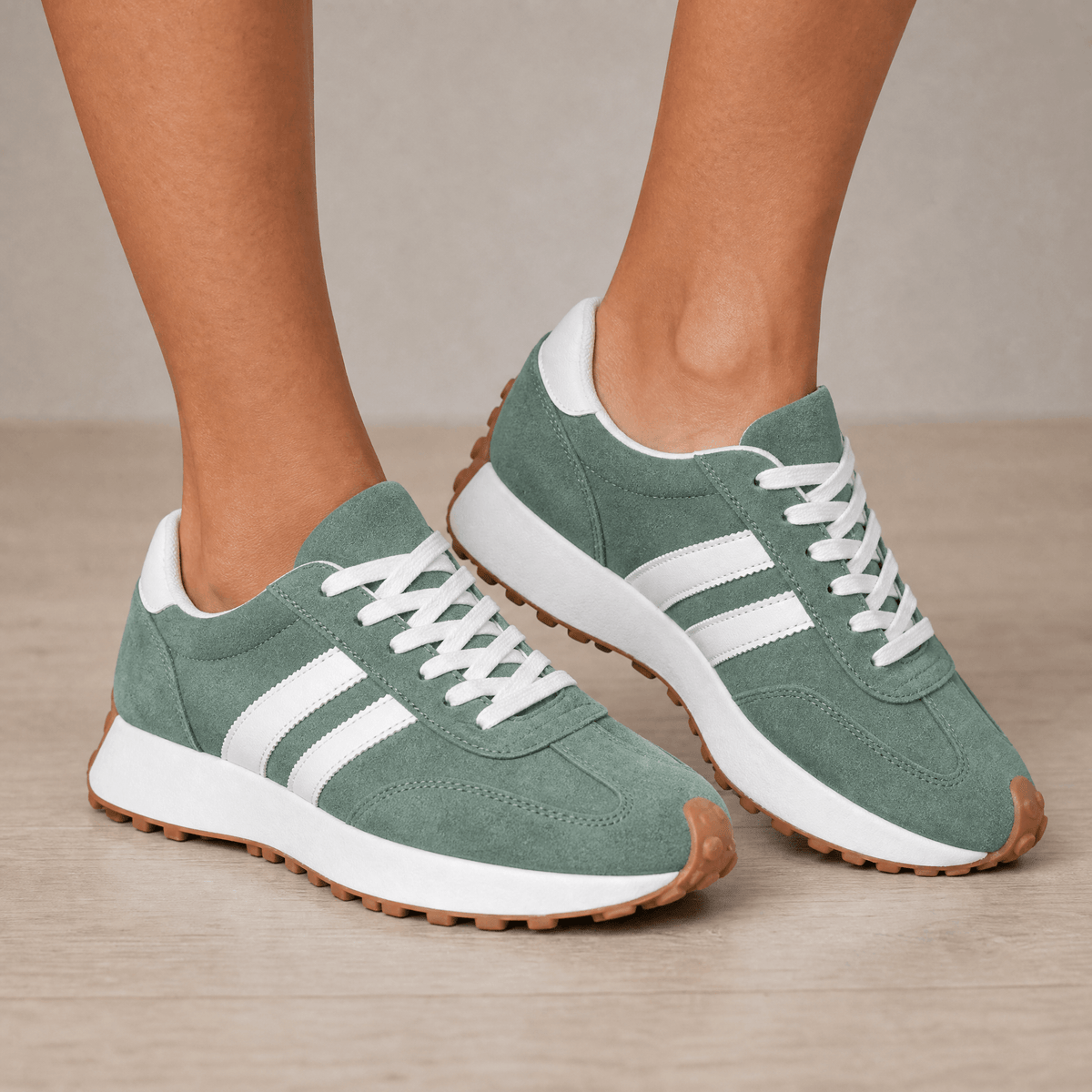 Velora Retro Suede Colorblock Cushioned Platform Sneakers for Women