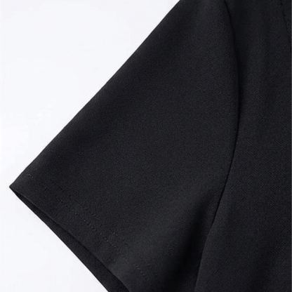 Square-Neck Cotton Blend Women's Midi Dress with Side Pockets